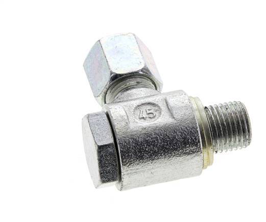 6S & G1/4'' Verzinkt Stalen Swivel Joint Snijringkoppeling Buitendraad 400bar NBR O-ring Draaibaar ISO 8434-1