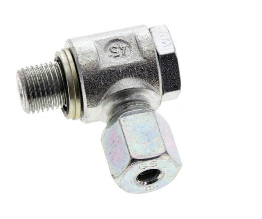 6S & G1/4'' Verzinkt Stalen Swivel Joint Snijringkoppeling Buitendraad 400bar NBR O-ring Draaibaar ISO 8434-1