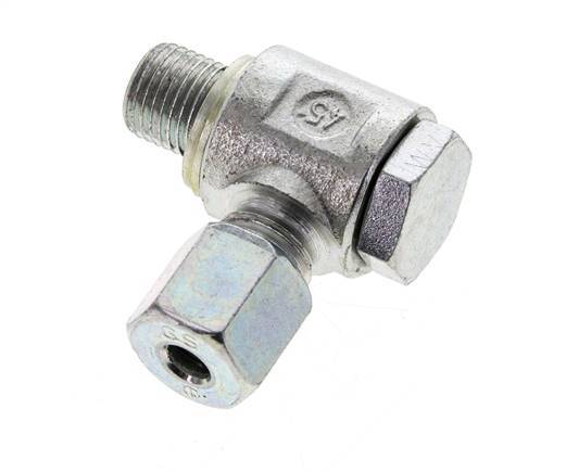 6S & G1/4'' Verzinkt Stalen Swivel Joint Snijringkoppeling Buitendraad 400bar NBR O-ring Draaibaar ISO 8434-1