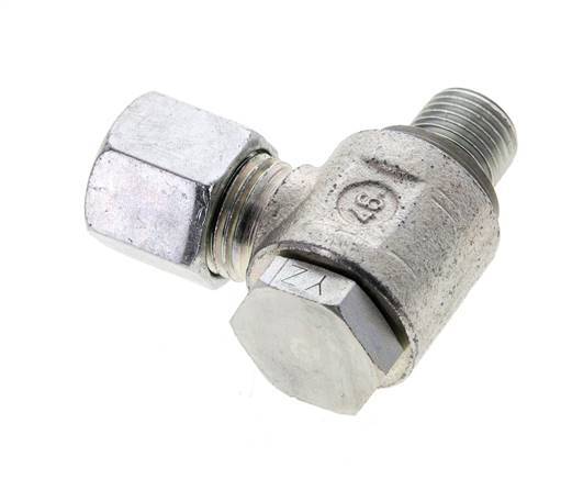 8S & G1/4'' Verzinkt Stalen Swivel Joint Snijringkoppeling Buitendraad 400bar NBR O-ring Draaibaar ISO 8434-1