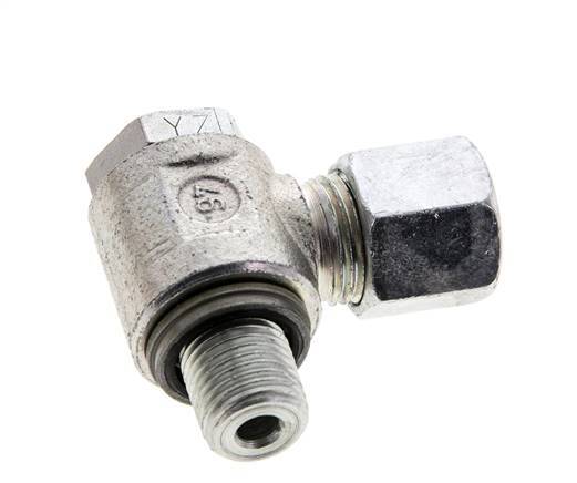 8S & G1/4'' Verzinkt Stalen Swivel Joint Snijringkoppeling Buitendraad 400bar NBR O-ring Draaibaar ISO 8434-1