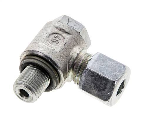8S & G1/4'' Verzinkt Stalen Swivel Joint Snijringkoppeling Buitendraad 400bar NBR O-ring Draaibaar ISO 8434-1
