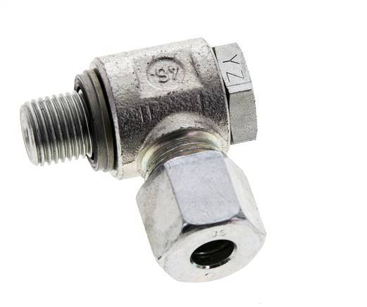 8S & G1/4'' Verzinkt Stalen Swivel Joint Snijringkoppeling Buitendraad 400bar NBR O-ring Draaibaar ISO 8434-1
