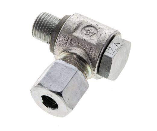 8S & G1/4'' Verzinkt Stalen Swivel Joint Snijringkoppeling Buitendraad 400bar NBR O-ring Draaibaar ISO 8434-1