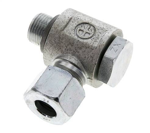 12S & G3/8'' Verzinkt Stalen Swivel Joint Snijringkoppeling Buitendraad 400bar NBR O-ring Draaibaar ISO 8434-1