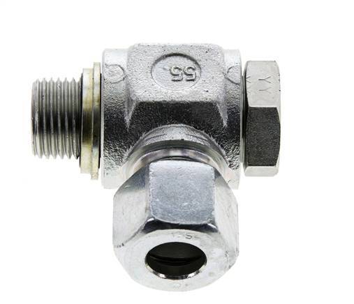 14S & G1/2'' Verzinkt Stalen Swivel Joint Snijringkoppeling Buitendraad 400bar NBR O-ring Draaibaar ISO 8434-1