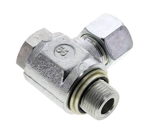 14S & G1/2'' Verzinkt Stalen Swivel Joint Snijringkoppeling Buitendraad 400bar NBR O-ring Draaibaar ISO 8434-1