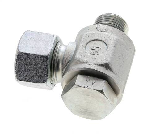16S & G1/2'' Verzinkt Stalen Swivel Joint Snijringkoppeling Buitendraad 400bar NBR O-ring Draaibaar ISO 8434-1