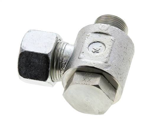 20S & G3/4'' Verzinkt Stalen Swivel Joint Snijringkoppeling Buitendraad 400bar NBR O-ring Draaibaar ISO 8434-1