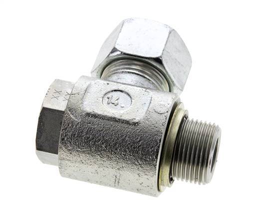 20S & G3/4'' Verzinkt Stalen Swivel Joint Snijringkoppeling Buitendraad 400bar NBR O-ring Draaibaar ISO 8434-1
