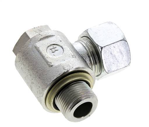 20S & G3/4'' Verzinkt Stalen Swivel Joint Snijringkoppeling Buitendraad 400bar NBR O-ring Draaibaar ISO 8434-1