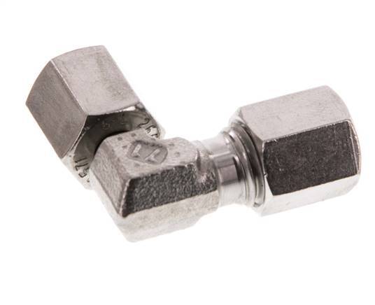 6L RVS L-Vorm Snijringkoppeling Draaidoorvoer 315bar FKM Verstelbaar ISO 8434-1