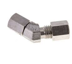 6L RVS 45gr L-stuk Snijringkoppeling Draaidoorvoer 315bar FKM O-ring en Afdichtconus Verstelbaar ISO 8434-1