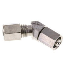 6L RVS 45gr L-stuk Snijringkoppeling Draaidoorvoer 315bar FKM O-ring en Afdichtconus Verstelbaar ISO 8434-1