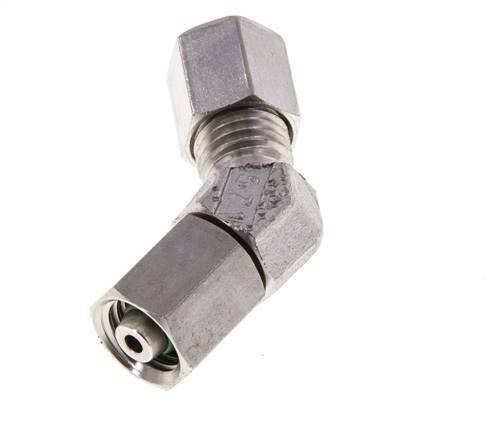 6L RVS 45gr L-stuk Snijringkoppeling Draaidoorvoer 315bar FKM O-ring en Afdichtconus Verstelbaar ISO 8434-1
