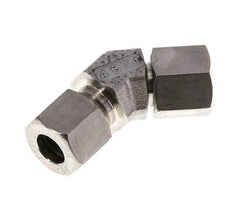 10L RVS 45gr L-stuk Snijringkoppeling Draaidoorvoer 315bar FKM O-ring en Afdichtconus Verstelbaar ISO 8434-1