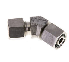 10L RVS 45gr L-stuk Snijringkoppeling Draaidoorvoer 315bar FKM O-ring en Afdichtconus Verstelbaar ISO 8434-1