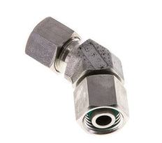 10L RVS 45gr L-stuk Snijringkoppeling Draaidoorvoer 315bar FKM O-ring en Afdichtconus Verstelbaar ISO 8434-1