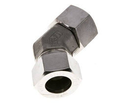 22L RVS 45gr L-stuk Snijringkoppeling Draaidoorvoer 160bar FKM O-ring en Afdichtconus Verstelbaar ISO 8434-1