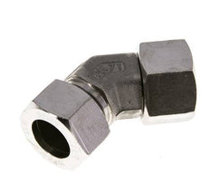 22L RVS 45gr L-stuk Snijringkoppeling Draaidoorvoer 160bar FKM O-ring en Afdichtconus Verstelbaar ISO 8434-1