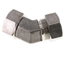 28L RVS 45gr L-stuk Snijringkoppeling Draaidoorvoer 160bar FKM O-ring en Afdichtconus Verstelbaar ISO 8434-1