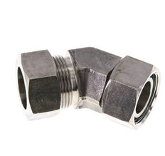 28L RVS 45gr L-stuk Snijringkoppeling Draaidoorvoer 160bar FKM O-ring en Afdichtconus Verstelbaar ISO 8434-1