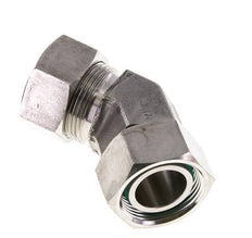 28L RVS 45gr L-stuk Snijringkoppeling Draaidoorvoer 160bar FKM O-ring en Afdichtconus Verstelbaar ISO 8434-1