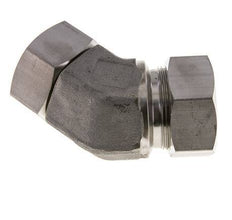 35L RVS 45gr L-stuk Snijringkoppeling Draaidoorvoer 160bar FKM O-ring en Afdichtconus Verstelbaar ISO 8434-1