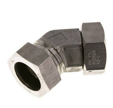 42L RVS 45gr L-stuk Snijringkoppeling Draaidoorvoer 160bar FKM O-ring en Afdichtconus Verstelbaar ISO 8434-1