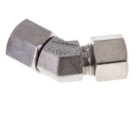 10S RVS 45gr L-stuk Snijringkoppeling Draaidoorvoer 630bar FKM O-ring en Afdichtconus Verstelbaar ISO 8434-1