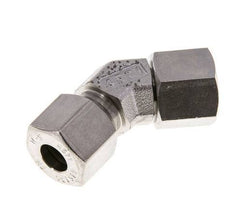 10S RVS 45gr L-stuk Snijringkoppeling Draaidoorvoer 630bar FKM O-ring en Afdichtconus Verstelbaar ISO 8434-1