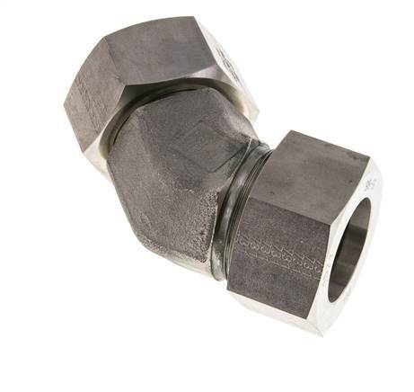 38S RVS 45gr L-stuk Snijringkoppeling Draaidoorvoer 315bar FKM O-ring en Afdichtconus Verstelbaar ISO 8434-1