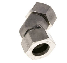 38S RVS 45gr L-stuk Snijringkoppeling Draaidoorvoer 315bar FKM O-ring en Afdichtconus Verstelbaar ISO 8434-1