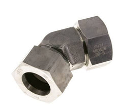 38S RVS 45gr L-stuk Snijringkoppeling Draaidoorvoer 315bar FKM O-ring en Afdichtconus Verstelbaar ISO 8434-1