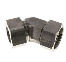 38S RVS 45gr L-stuk Snijringkoppeling Draaidoorvoer 315bar FKM O-ring en Afdichtconus Verstelbaar ISO 8434-1