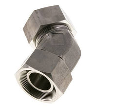 38S RVS 45gr L-stuk Snijringkoppeling Draaidoorvoer 315bar FKM O-ring en Afdichtconus Verstelbaar ISO 8434-1