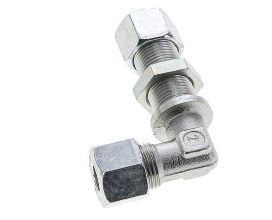 10S Zink plated Steel Elbow Cutting Fitting Bulkhead 630 bar ISO 8434-1