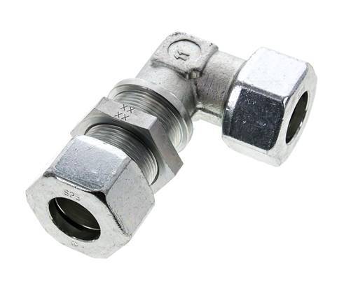 25S Zink plated Steel Elbow Cutting Fitting Bulkhead 400 bar ISO 8434-1