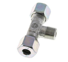 10S & M16x1.5 (con) Verzinkt Stalen T-stuk Snijringkoppeling Buitendraad 640bar ISO 8434-1