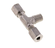 4LL & M8x1 (con) RVS T-stuk Snijringkoppeling Buitendraad 100bar ISO 8434-1