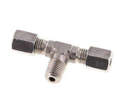 4LL & M8x1 (con) RVS T-stuk Snijringkoppeling Buitendraad 100bar ISO 8434-1