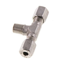 4LL & M8x1 (con) RVS T-stuk Snijringkoppeling Buitendraad 100bar ISO 8434-1