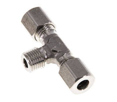 6LL & M10x1 (con) RVS T-stuk Snijringkoppeling Buitendraad 100bar ISO 8434-1