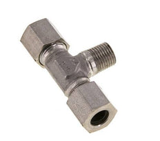 8LL & M10x1 (con) RVS T-stuk Snijringkoppeling Buitendraad 100bar ISO 8434-1