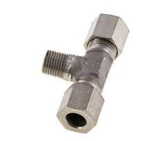 8LL & M10x1 (con) RVS T-stuk Snijringkoppeling Buitendraad 100bar ISO 8434-1