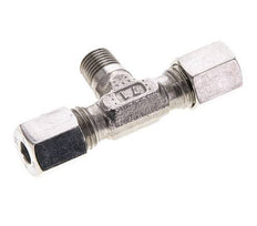 6L & M10x1 (con) RVS T-stuk Snijringkoppeling Buitendraad 315bar ISO 8434-1