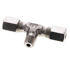 6L & M10x1 (con) RVS T-stuk Snijringkoppeling Buitendraad 315bar ISO 8434-1