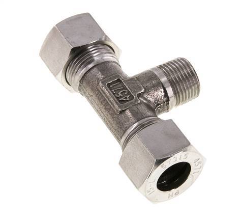 15L & M18x1.5 (con) RVS T-stuk Snijringkoppeling Buitendraad 315bar ISO 8434-1