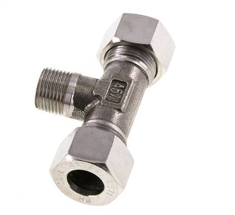 15L & M18x1.5 (con) RVS T-stuk Snijringkoppeling Buitendraad 315bar ISO 8434-1