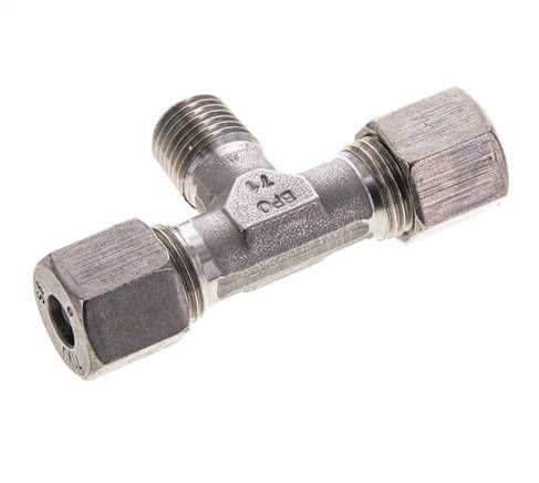 8S & M14x1.5 (con) RVS T-stuk Snijringkoppeling Buitendraad 630bar ISO 8434-1